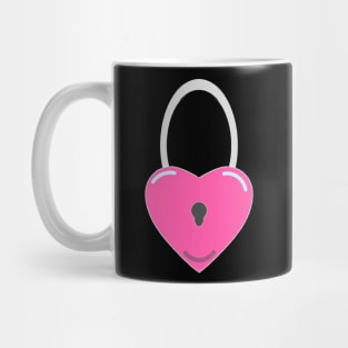 The pink love padlock for couple Mug